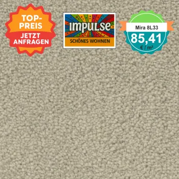 Draufsicht auf Vorwerk Mira 8L33 mit Preisetikett 85,41 €/m²